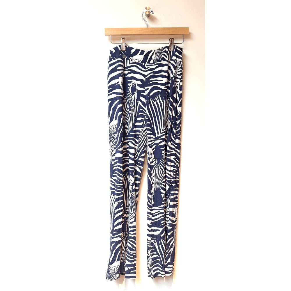 Tori Richard Honolulu Hawaiian Blue & White Lounge Vacation Resort Pants Sz‎ S